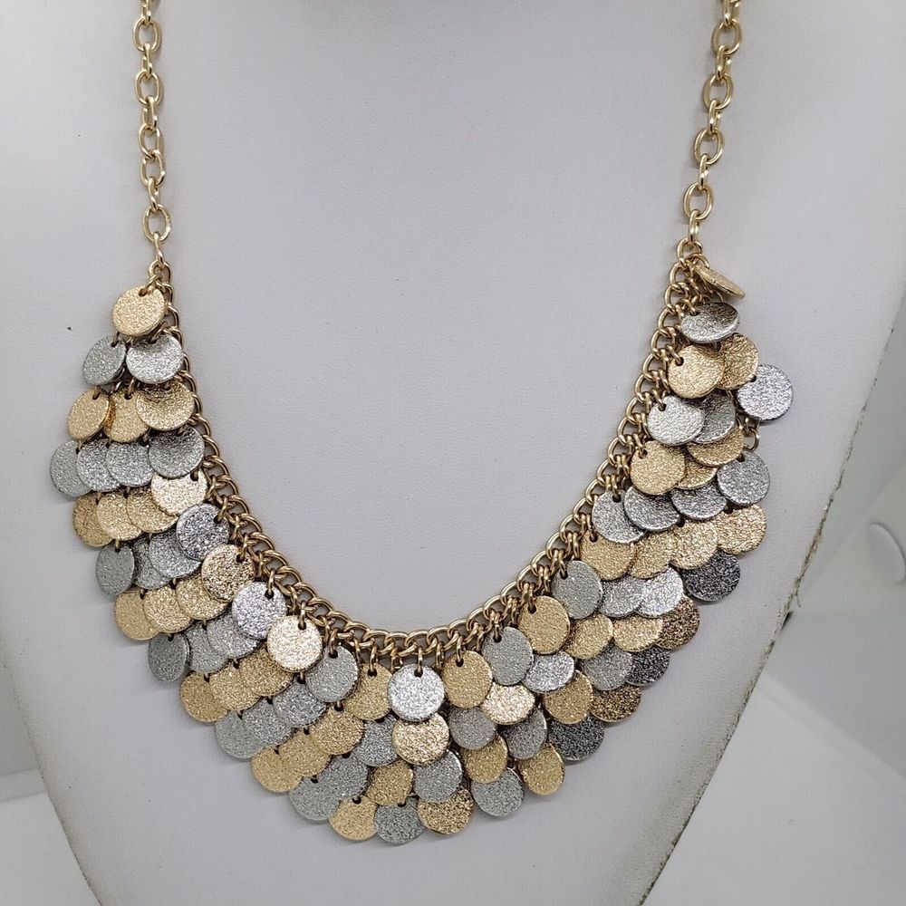 Gold‎ And Silver Tone Bib Necklace